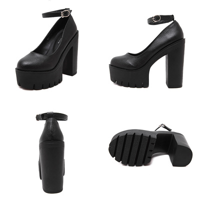 极速2022 New Women Shoes Swpring Autumn Casual High Heels PU
