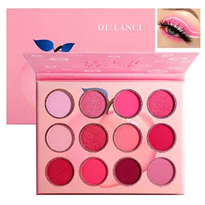 新品BEUSELF DELANCI Pink Eyeyshadow Palette 12 Colors Peach