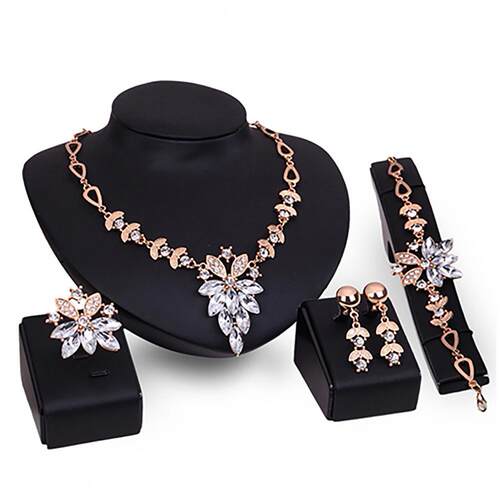 极速New 4Pcs Jewelry Set Flower Design BirthdayS Gift Durabl