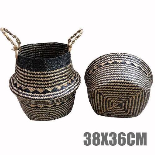 新品1Pcs Hot Salle Foldable Seagrass Belly Basket For Picnic