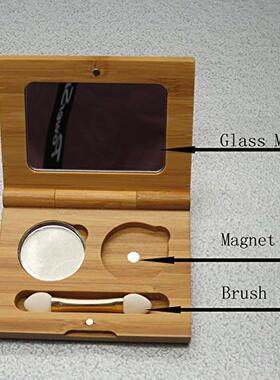 新品mollensiuer Bamboo Empty Eye Shadow Case Box UDouble Gri