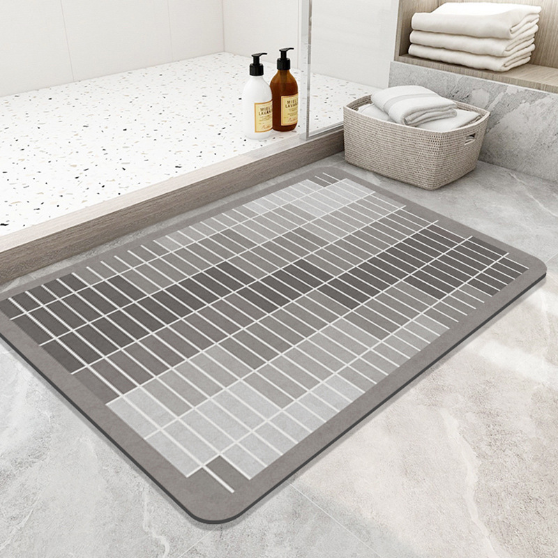 简约风硅藻泥浴室软地垫速干脚垫子卫生间门口防滑吸水洗手间地毯