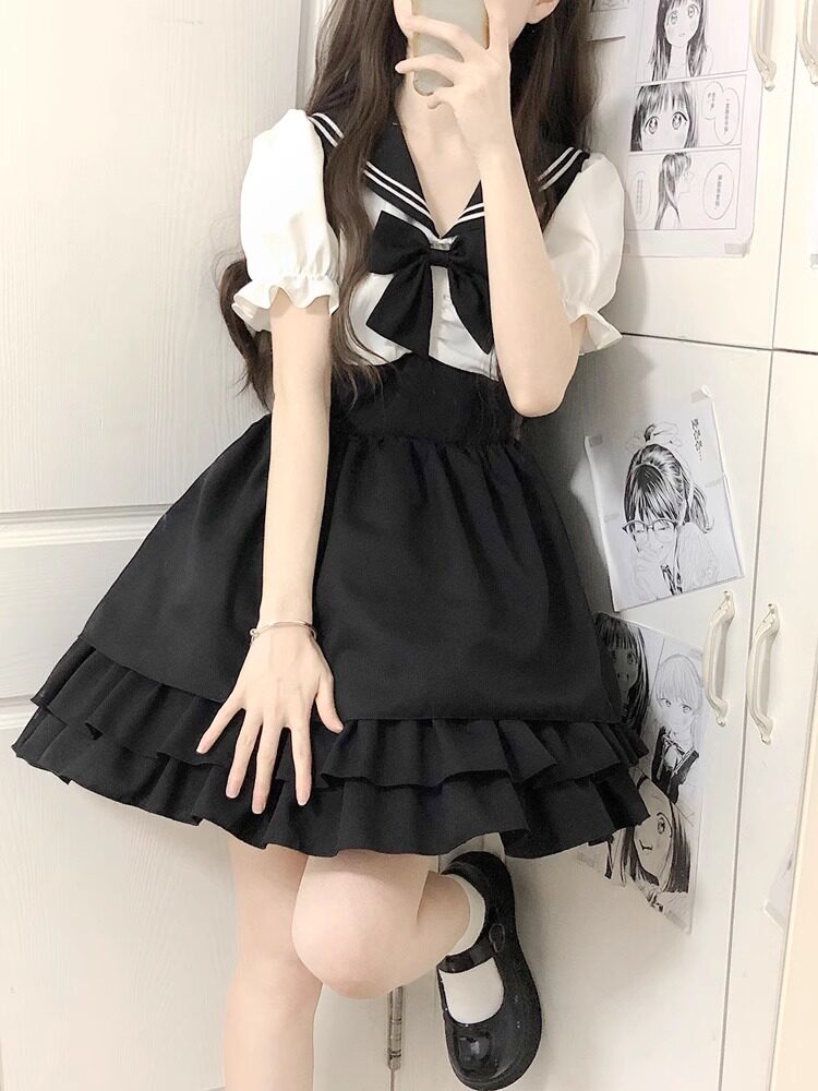 正版洛丽塔【远航少女】夏季少女lolita公主裙子 学院风JSK连衣裙