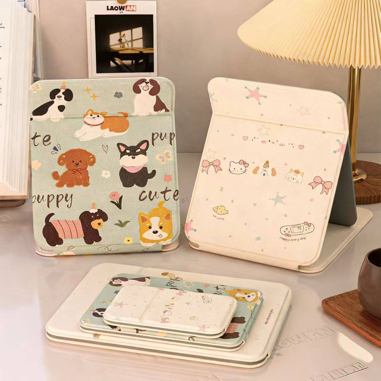 折叠镜子新款化妆镜便捷式随身手持补妆镜简约桌面高颜值镜子大号