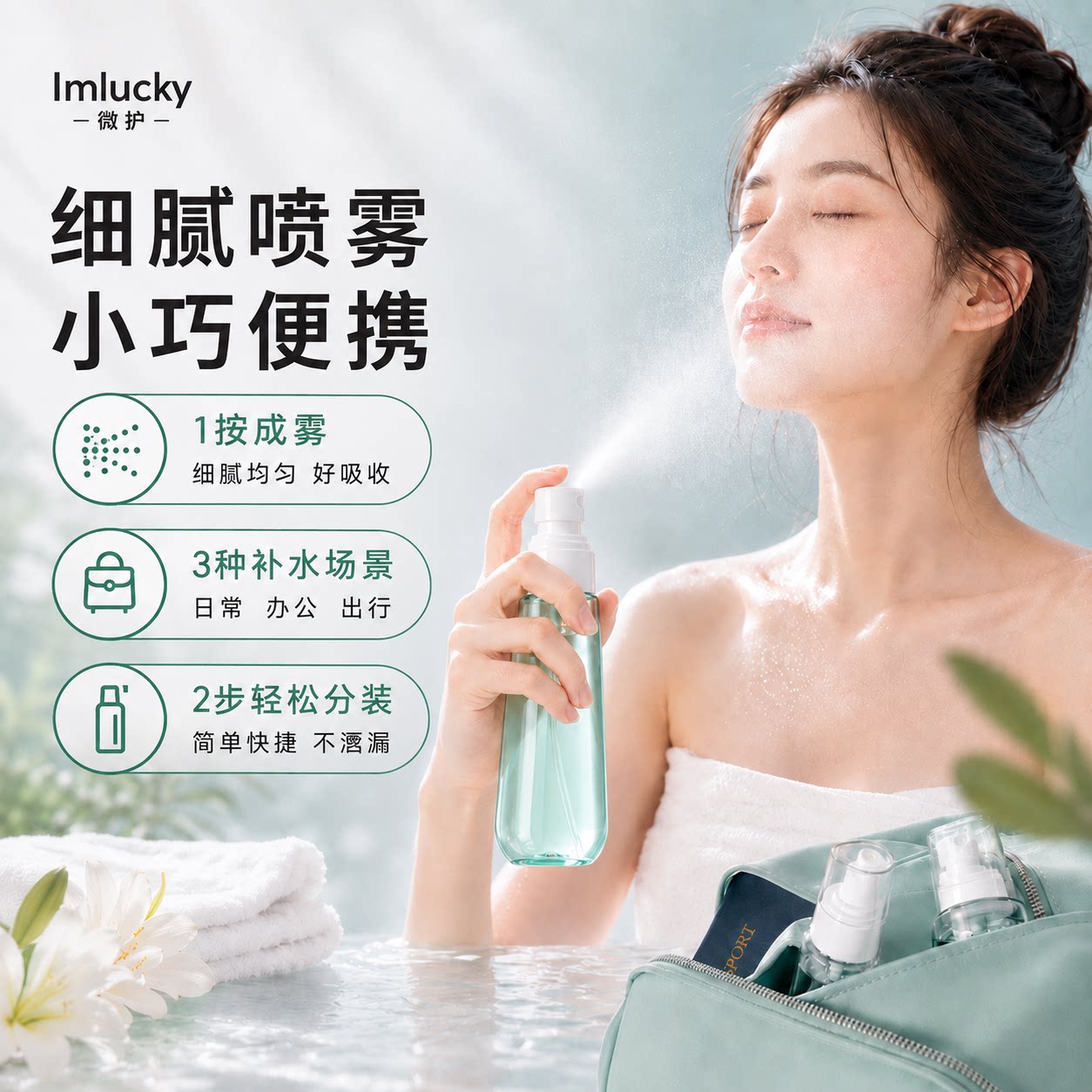 细雾喷雾瓶旅行分装便携补水保湿图片