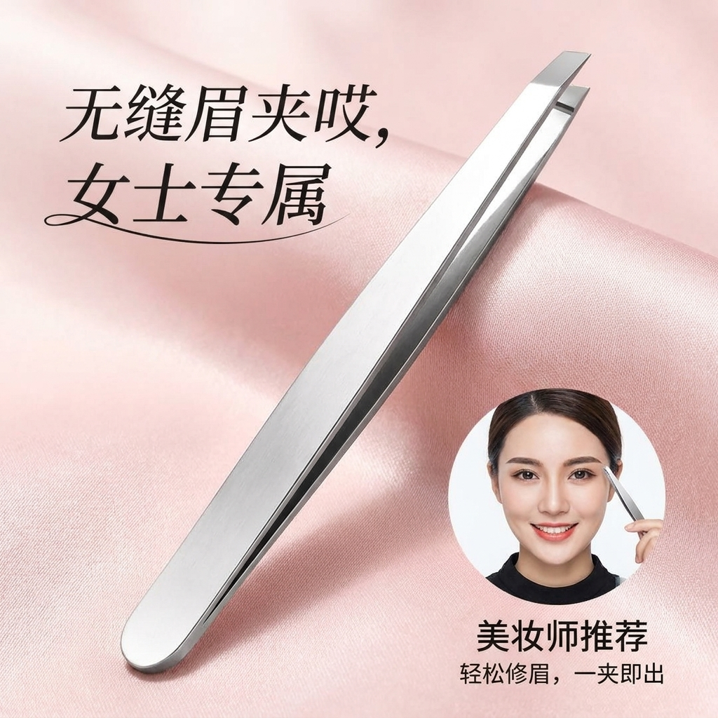 高精密眉毛夹镊子拔胡子神器拔毛钳眉夹修眉睫毛夹子胡子夹须白发