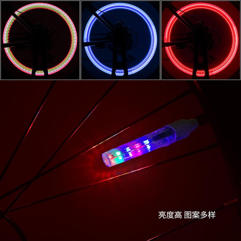 自行车5LED车轮灯开关风火轮尾灯单车气门灯死飞山地车气嘴灯