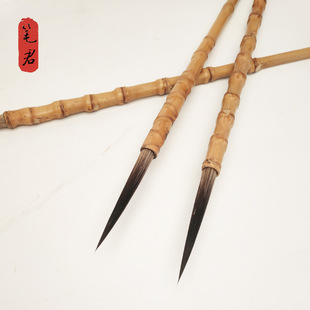 加健熊毫长峰毛笔12cm大号狂草行书国画对联榜书加长笔杆文竹长锋