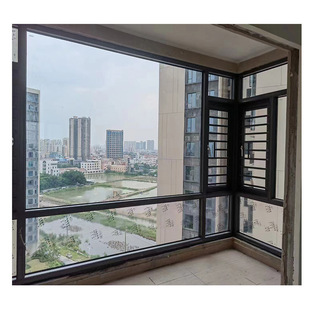 窗户防护栏护网系统窗纱一体内开平开断桥铝门窗儿童安全防盗窗格