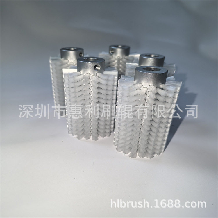 清洁设备铝合金毛刷辊 清洗除尘刷金属轴植毛辊工业设备毛刷