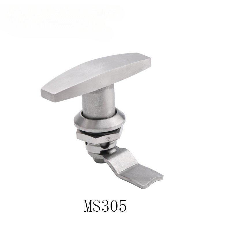 MS324S不锈钢T型执手锁转舌锁圆柱锁工业机械柜锁控制箱机电柜门