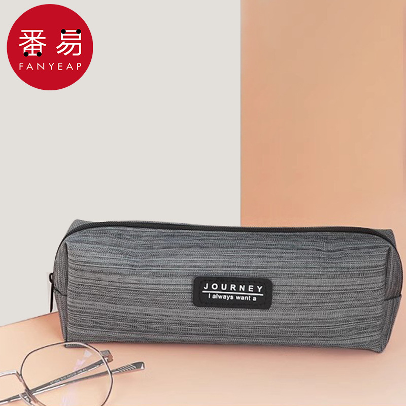 笔袋AC1S242-纱袋简约铅笔袋男女孩收纳袋学生大容量文具袋考试