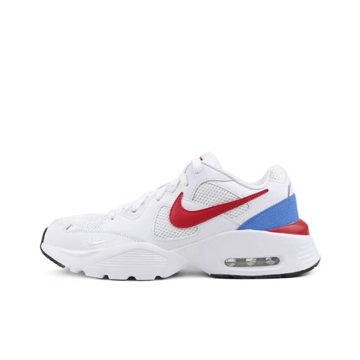 Nike Air Max Fusion 系带 织物合成革减震 低帮跑步鞋 男款 白红