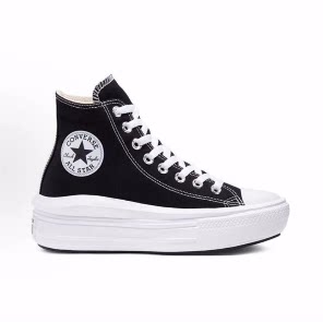 Converse All Star Move 云朵厚底 耐磨 高帮 帆布鞋 女款 黑白