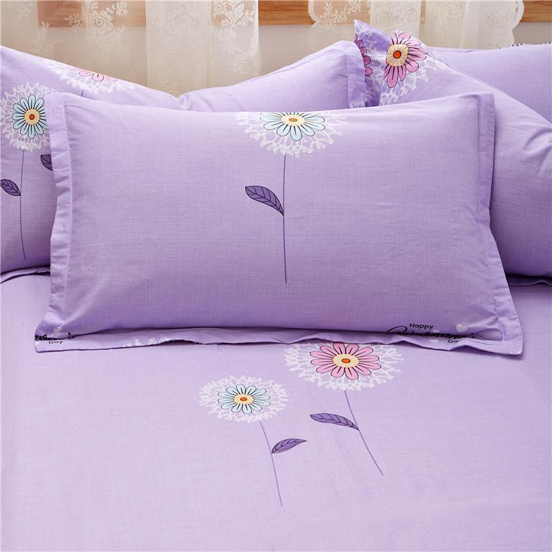 蒲公英全棉枕套一对小碎花植物花卉纯棉枕头套2只 田园风单人枕套