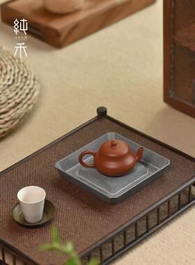 先进的灰色铝覆古壶架壶垫干泡表茶盘中国壶紫砂壶水储存基地茶壶