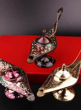 巴基斯坦手工铜器阿拉丁神灯摆件居家酒店玄关创意铜灯工艺品摆设