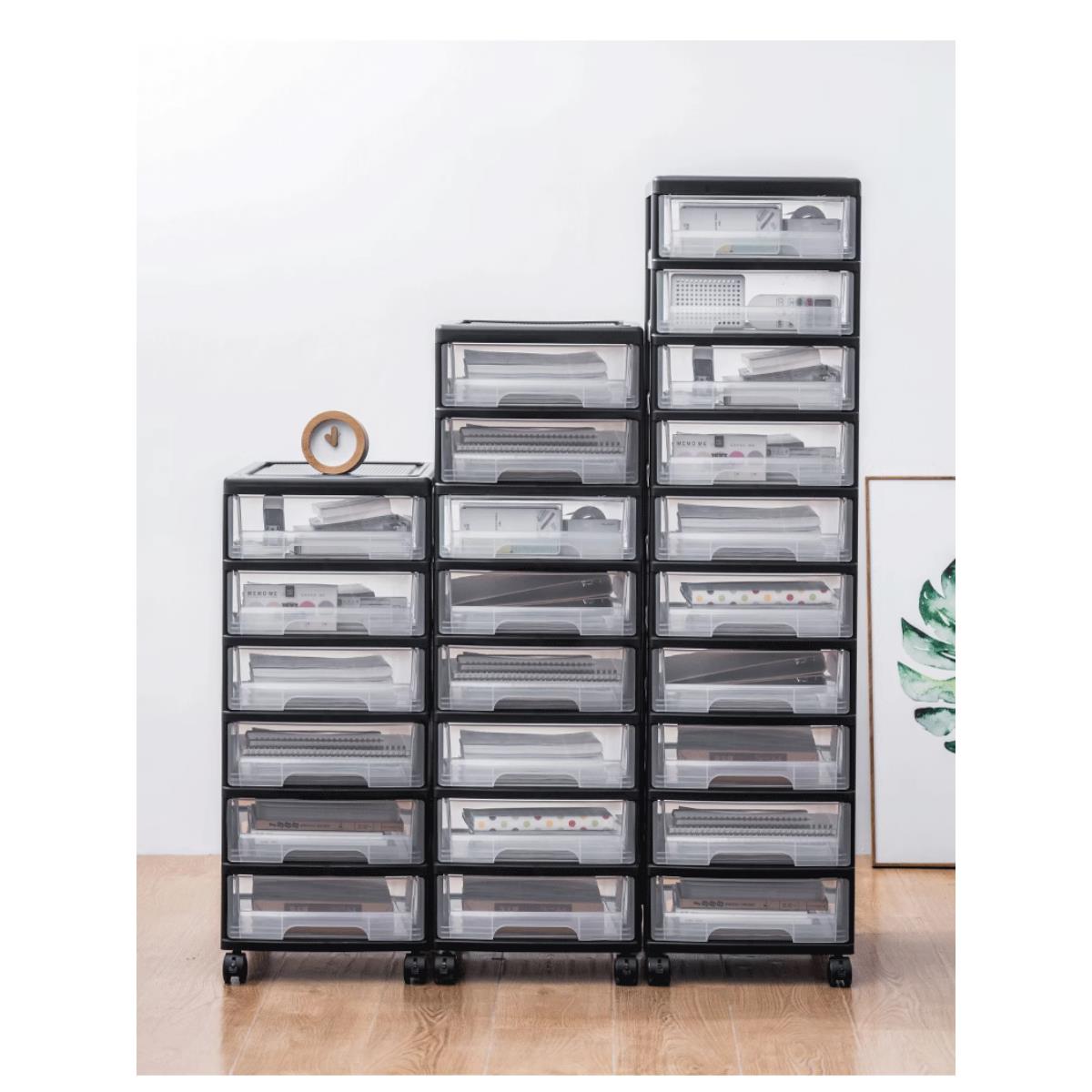 可移动塑料学生分类推车办公A4文件架子B4资料架多层8K带抽屉A3