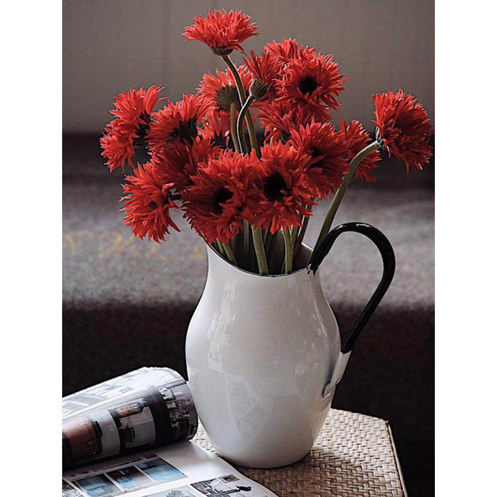 珐琅花瓶珐琅台面略有瑕疵欧洲覆古客厅装饰装饰插花干花水壶,家居饰品,花瓶,淘宝优惠券,粉丝福利购,淘宝优惠卷