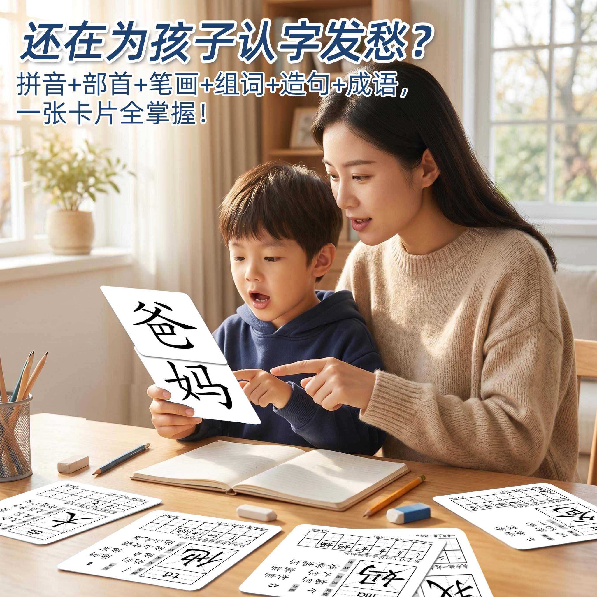 幼小衔接识字卡片幼儿园儿童早教识字卡一年级上册认字卡课本同步