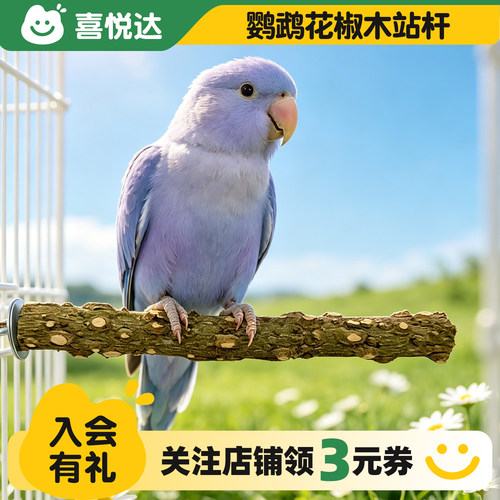花椒木鸟笼磨爪栖杠鹦鹉啃咬站杆