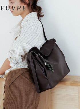 [圣诞礼物]郑丽媛同款loeuvre牛皮单肩女托特包大容量潮FA5AB343