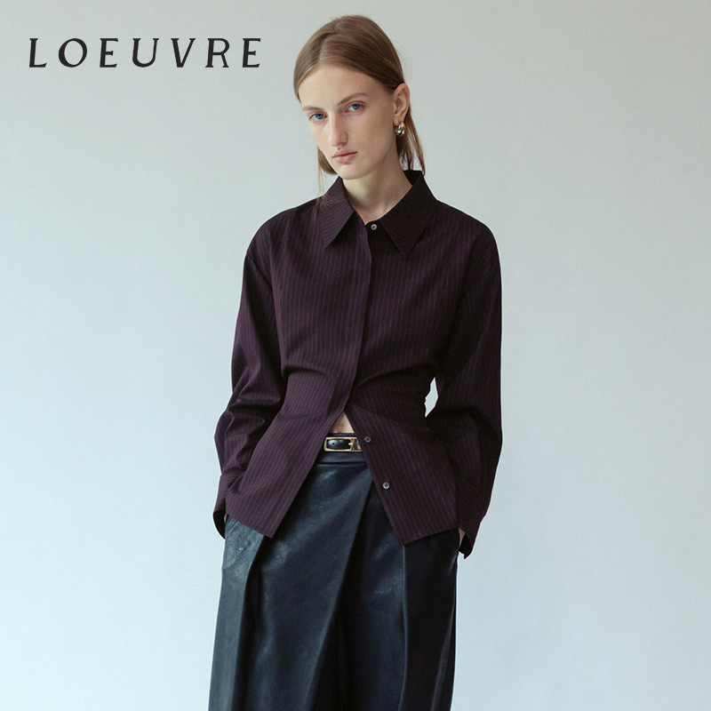 loeuvre生物棉修身衬衫女收腰