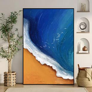 玄关抽象机理画装饰画沙发背景墙客厅落地现代简约挂画海浪80120