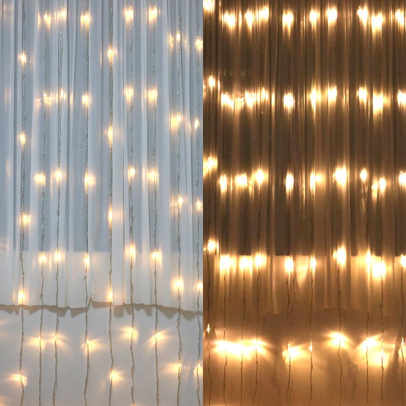 led瀑布流水灯窗帘灯庭院厂家装饰灯串户外防水圣诞节日布置
