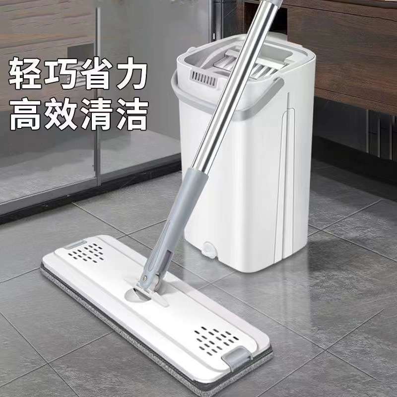 免手洗家用拖把刮刮乐平板拖把桶干湿分离懒人拖地神器 一拖净
