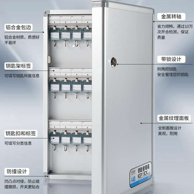 钥匙箱壁挂式管理盒房产中介汽车钥匙柜收纳锁匙箱挂墙钥匙盒门口