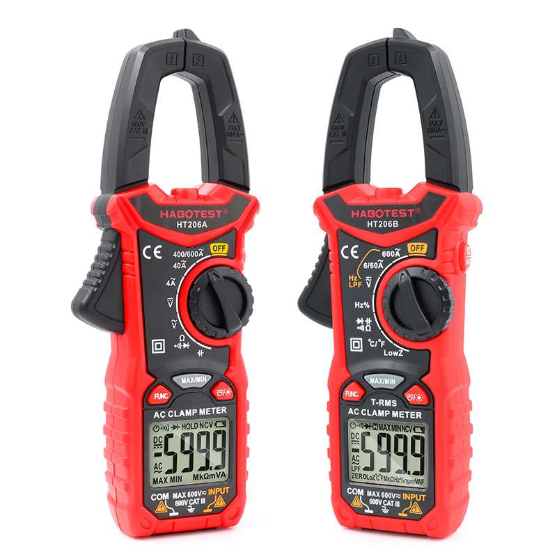 华博HT206A/B/D钳形表万用表高精度数字电流表钳表交直流表