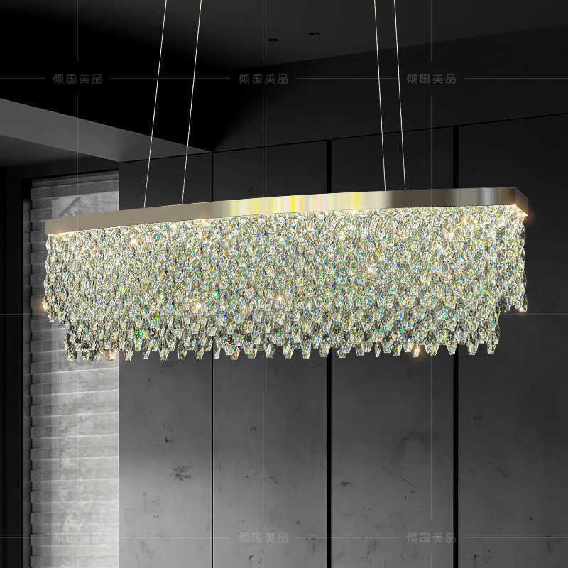 高级感水晶珠帘北欧大堂客厅现代简约创意高档轻奢餐厅卧室吊灯