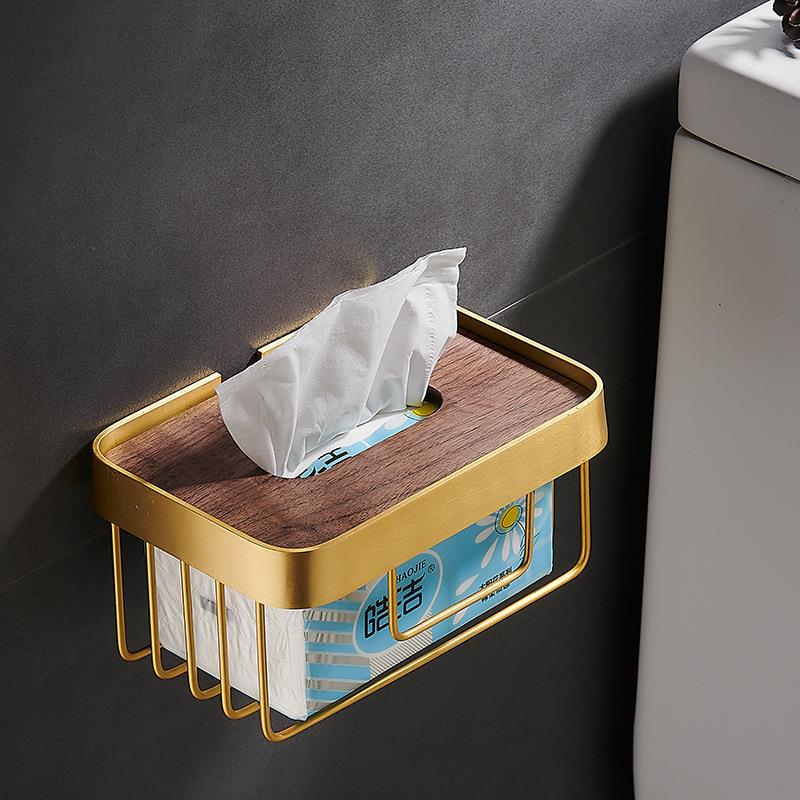 黑胡桃实木厕纸架浴室酒店卷纸架壁挂式卫生间纸巾架纸篓抽纸盒