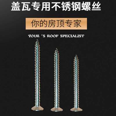不锈钢螺丝陶瓷琉璃瓦专用盖瓦钉自攻螺丝十字沉头防滑扣麻花爆款