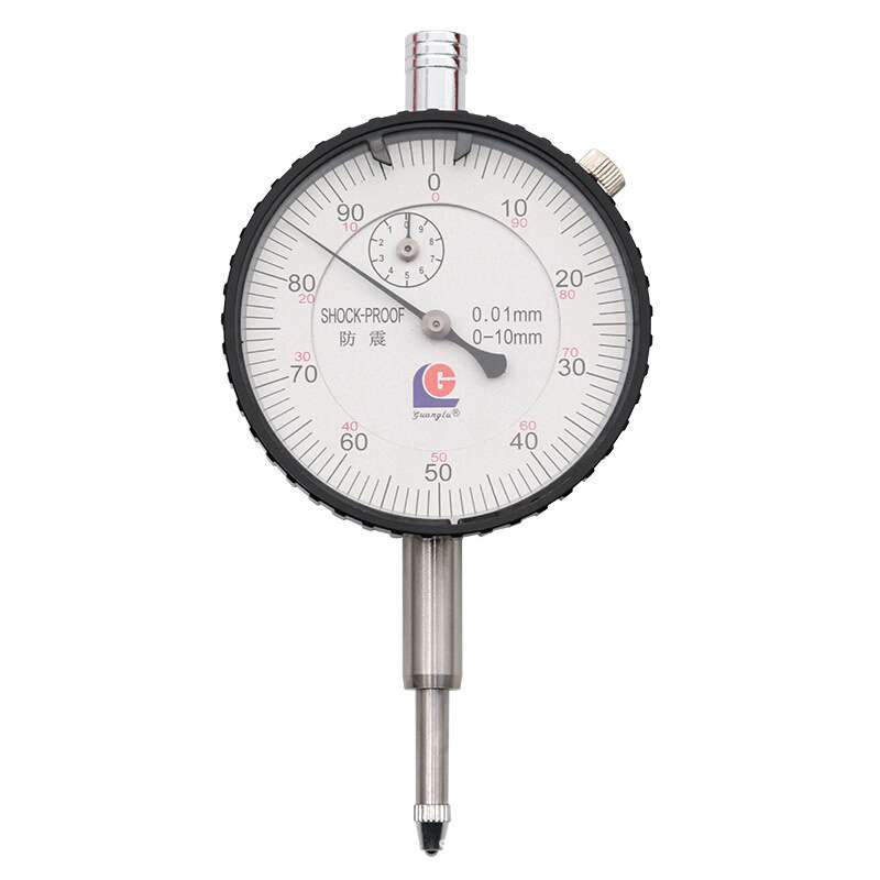 广陆 机械百分表0-5mm 防震 表盘55mm 指示表磁力表座 321-130-2