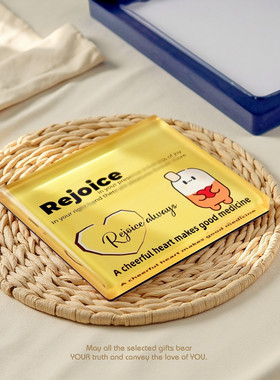 FS新原创礼品滴胶喜乐的心胶囊亚克力家居磁铁冰箱贴超大加厚黄色