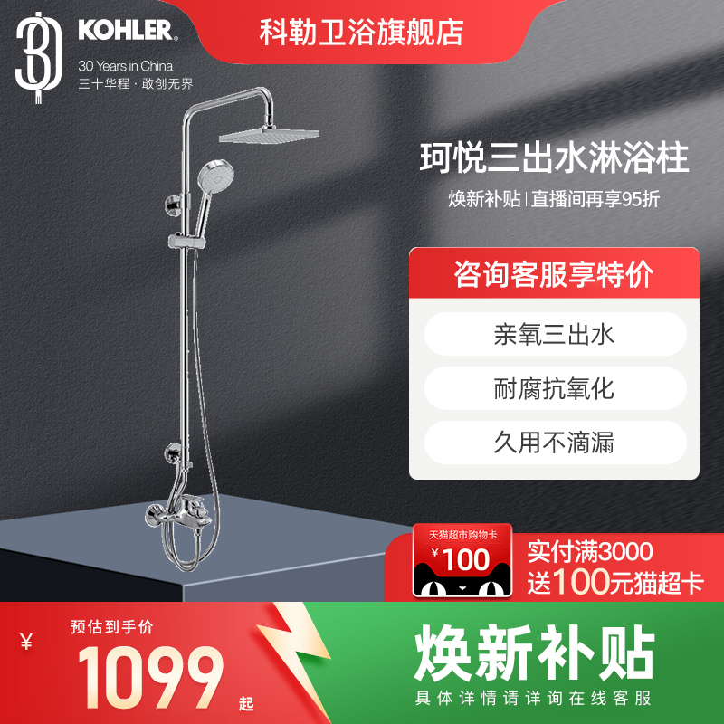 家用挂墙式淋浴花洒龙头科勒