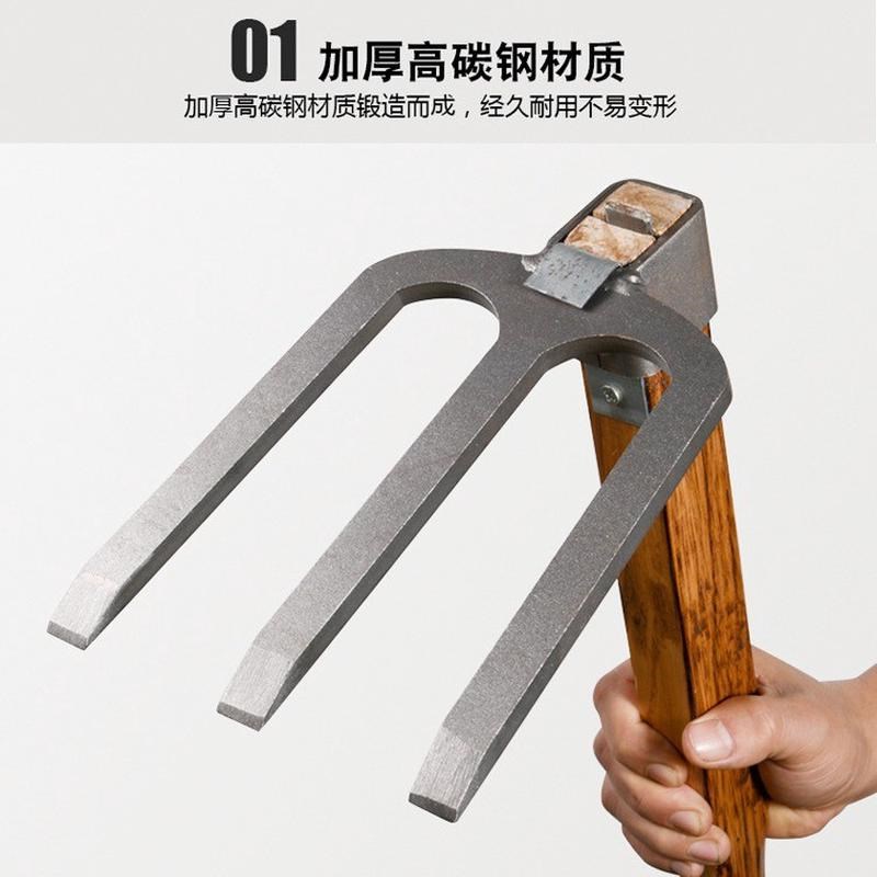 速发木柄锄头农用户外翻地园艺工具耙子铁锹农具种菜种花除草
