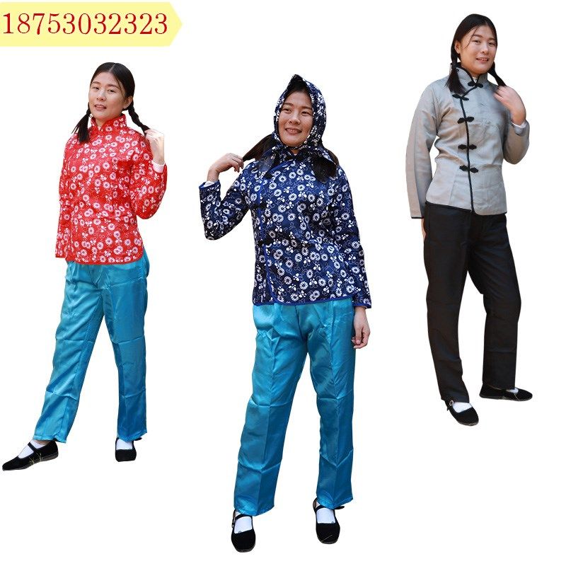 现货速发儿童阿庆嫂演出服碎花采茶村姑服装八路游击队抗日战争表