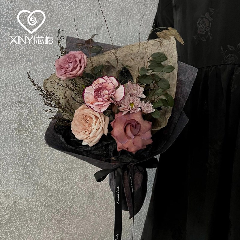 速发汉桑纸七夕国风花束包装纸花艺高级感自然纹理桑皮手工包花纸