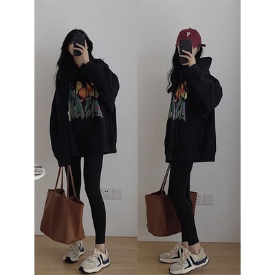 速发配裤的连帽衣式卫衣春秋冬季202新款爆款宽绒加松上美套装