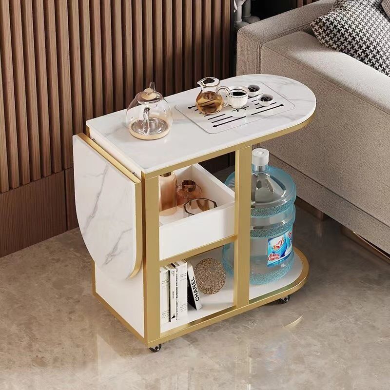 速发沙发旁边的边柜岩几茶水柜边板窄动客厅小茶台移型茶台侧边柜