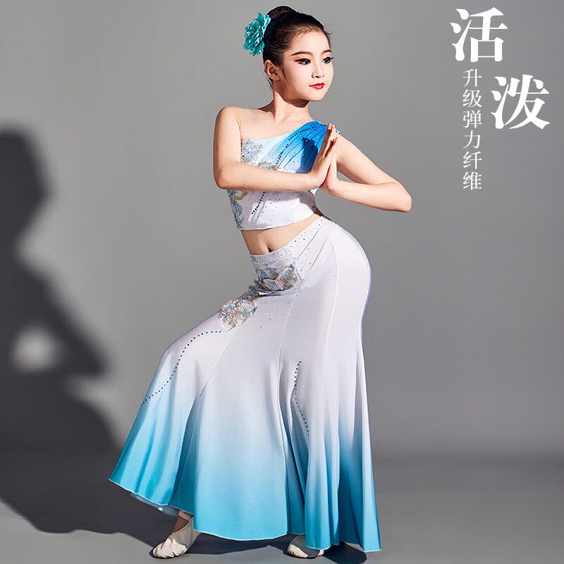 速发儿童傣族舞蹈演出服少儿新水之灵服装剧目独舞艺考童渐变裙子