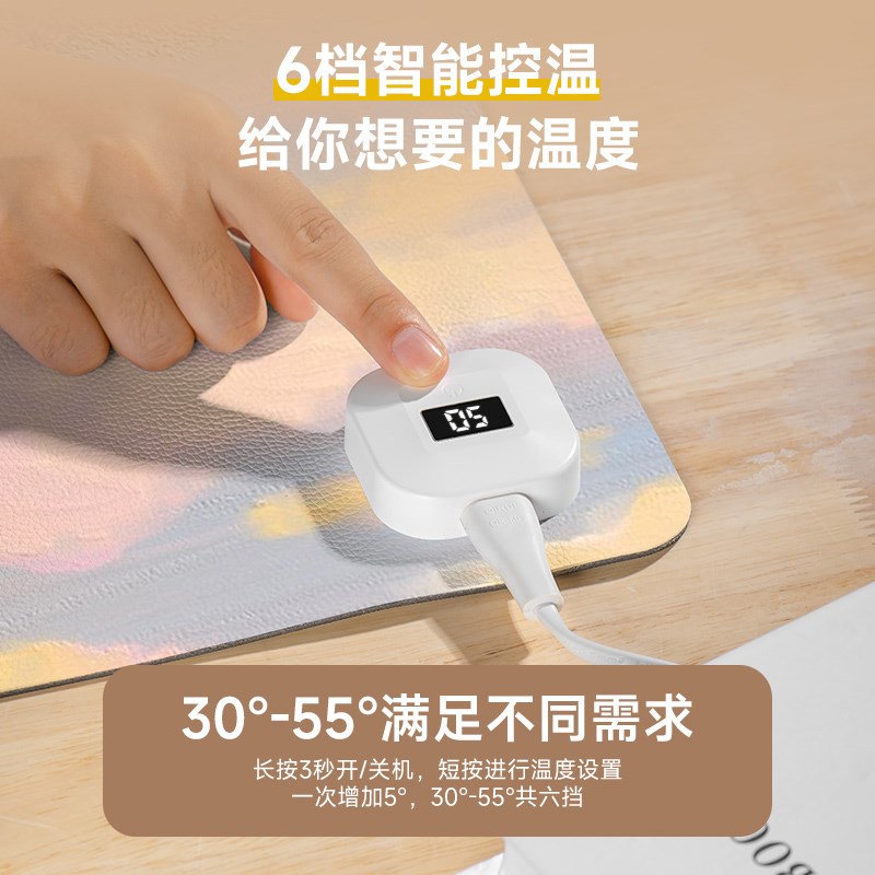 速发加热垫办公室大号抽象油画防冻手电脑暖桌垫多档恒温定时桌面
