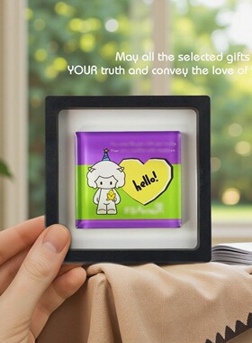 FS颂文创礼品滴胶超厚超大亚克力小羊麦子家居装饰磁铁冰箱贴紫绿