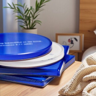 FS颂文创礼品克莱因蓝白亚克力超大磁铁冰箱贴英文勉励金句装饰品