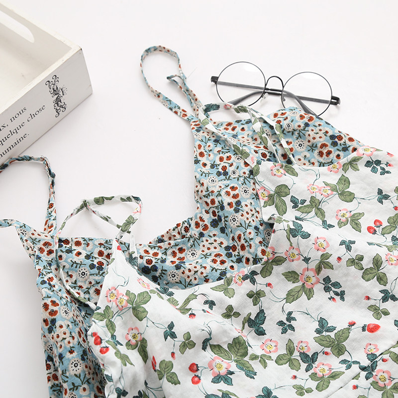 梦箱子2024夏新款清新小碎花印花吊带衫百搭宽松娃娃款棉布小吊带,女装/女士精品,背心吊带,淘宝优惠券,粉丝福利购,淘宝优惠卷