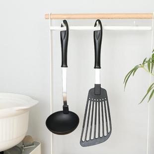 日本不质进口中号黑色聚丙烯环保材家厨用房粘锅铲子汤勺