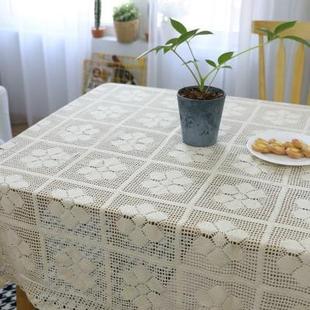80年代复古怀旧手工钩针编织桌布钩花沙发巾钩花镂空布艺桌布 老式